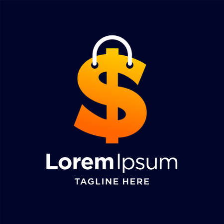 shop bag logo with dollar symbolのイラスト素材