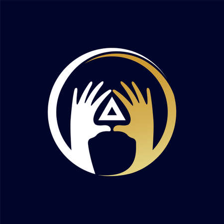 masonic logo with hand conceptのイラスト素材