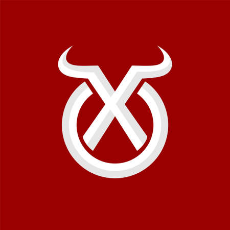 OX logo with bull conceptのイラスト素材