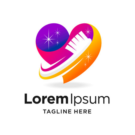 toothache logo with love conceptのイラスト素材