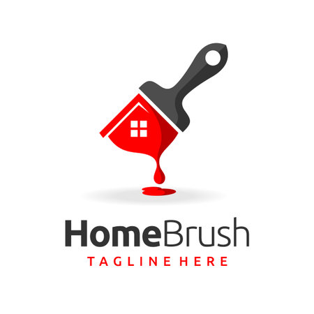 Home brush logo with unique designのイラスト素材