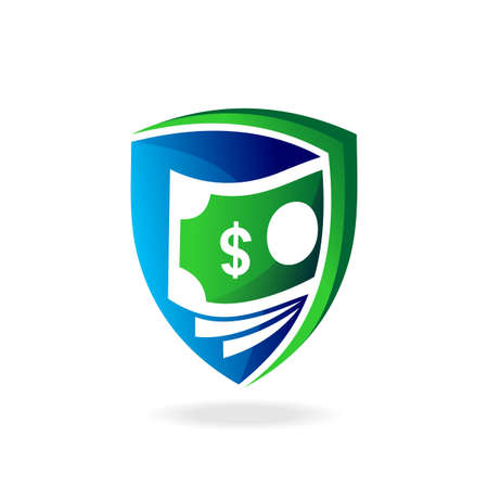 Secure of money logo with shield conceptのイラスト素材
