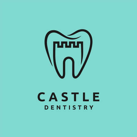 Castle logo with dentistry conceptのイラスト素材