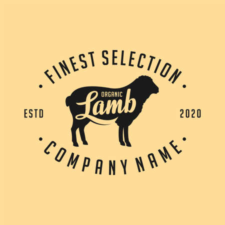 lamb restaurant logo with hipster conceptのイラスト素材