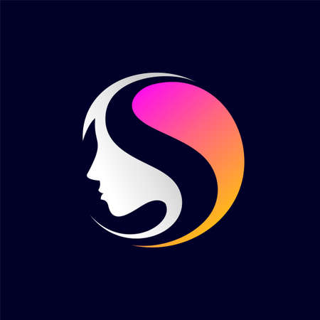 surgery logo with letter S concept, hair conceptのイラスト素材