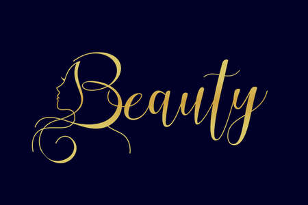 Beauty lettering logo, beauty logo designのイラスト素材