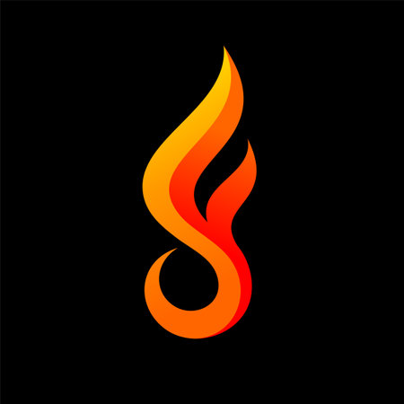letter F logo with burn fire conceptのイラスト素材
