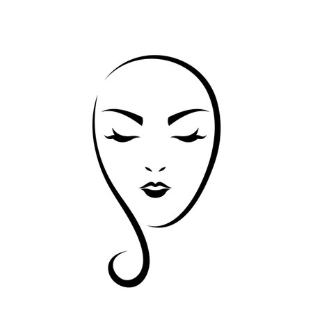 face women logo, beauty face vectorのイラスト素材