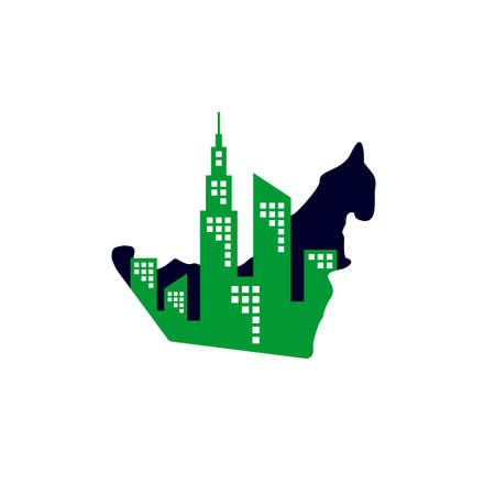 United Arab Emirates logo with map conceptのイラスト素材