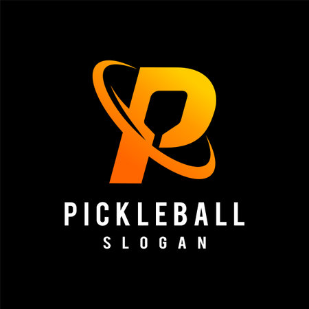 Pickle ball logo with letter Pのイラスト素材