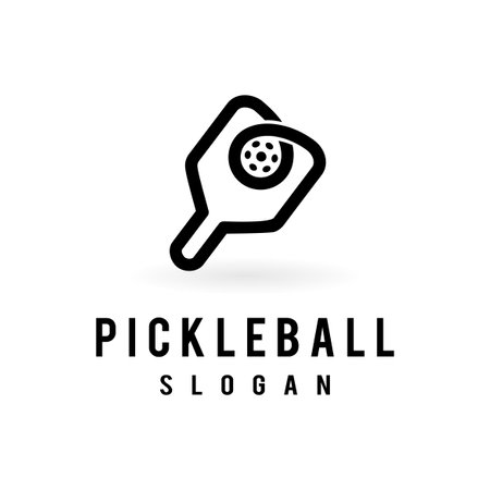 Pickle ball logo with single line conceptのイラスト素材