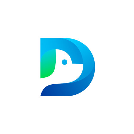 Dog logo with letter D conceptのイラスト素材