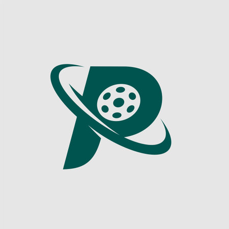 Pickle ball logo with letter P conceptのイラスト素材