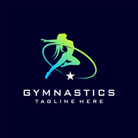 Gymnastic logo with dance conceptのイラスト素材