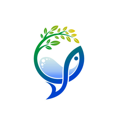 aquascape logo with tree conceptのイラスト素材