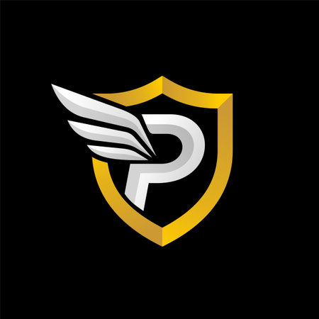 P Wings logo, angel logoのイラスト素材