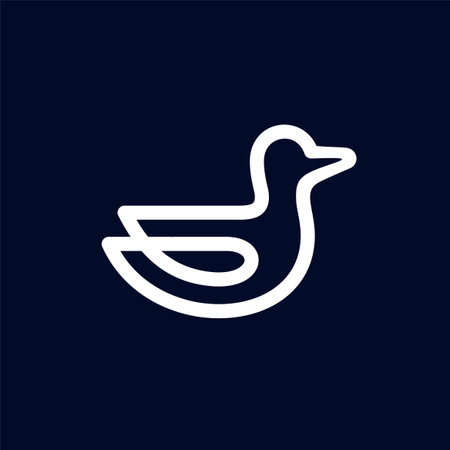 Duck logo with line art conceptのイラスト素材