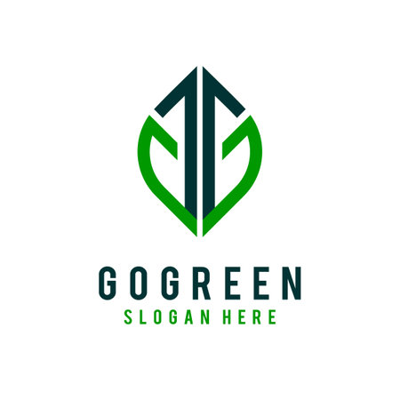 Go Green logo with arrow conceptのイラスト素材