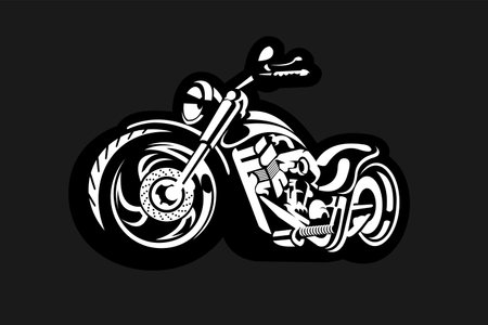 motorcycle isolated on white background. monochrome style.のイラスト素材