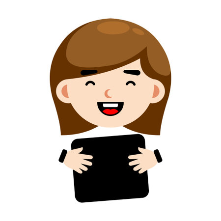 person with a blackboard vector, women personのイラスト素材