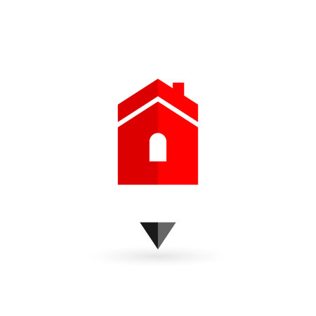 Home logo with pen conceptのイラスト素材