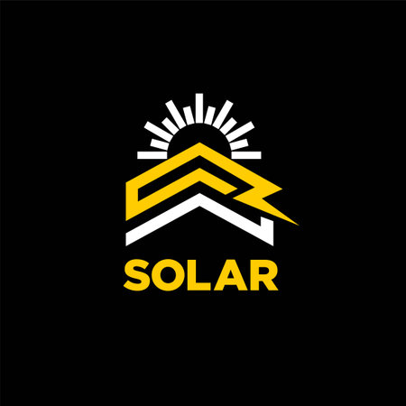 solar logo with electric conceptのイラスト素材