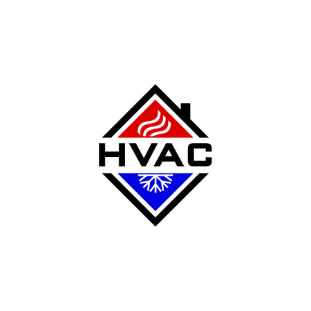 HVAC logo, HVAC icon logo with square conceptのイラスト素材