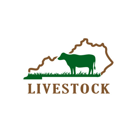 livestock logo with Kentucky map conceptのイラスト素材