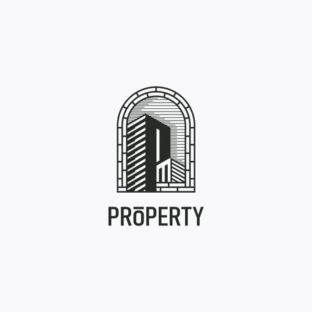 letter P logo with Property concept, building logoのイラスト素材