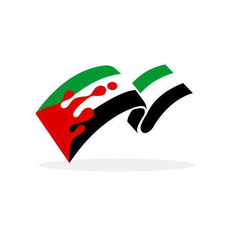 palestinian flag logo flag logoのイラスト素材