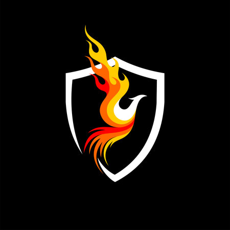 phoenix shield logoのイラスト素材