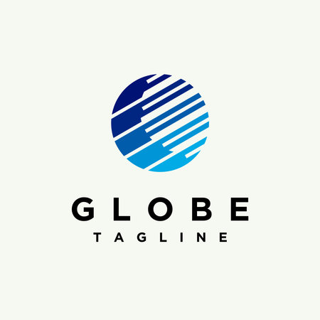 Blue globe logo, unique globe logoのイラスト素材