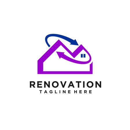 Renovation home logo, renovation house logoのイラスト素材