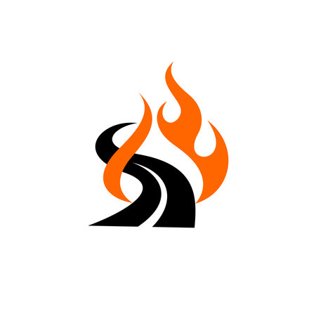 road fire logo, road hot logoのイラスト素材