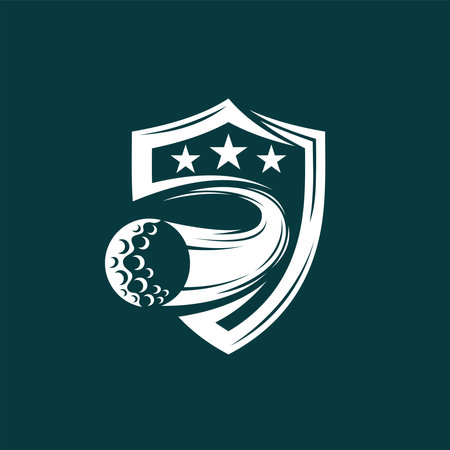 Golf logo with shield, smash golf logoのイラスト素材