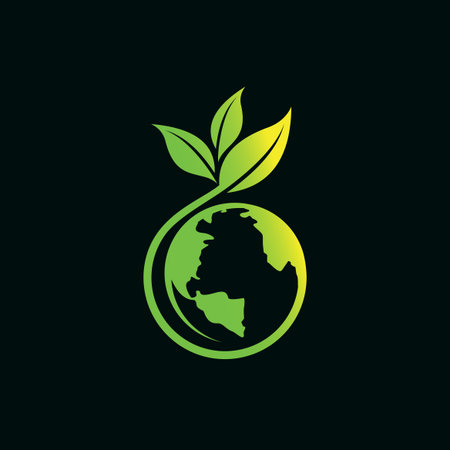 Green earth logo with leaf conceptのイラスト素材