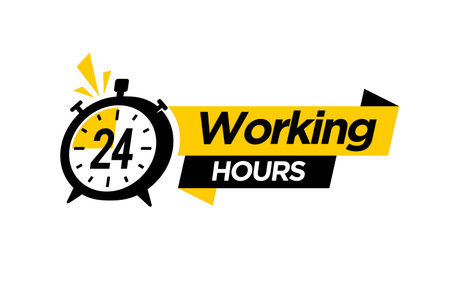 24 Working hours vector, fast work illustrationのイラスト素材