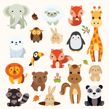 Illustration of zoo animal  cartoon animation.のイラスト素材