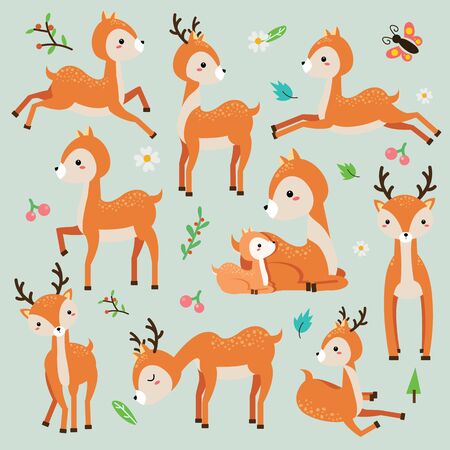 Illastrator of deer cartoon animation.のイラスト素材