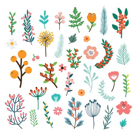 many flower in the summer and springのイラスト素材