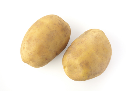 Two Potato's Over White Backgroundの写真素材