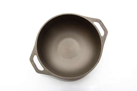 Top View of Seasoned Cast Iron Panの写真素材