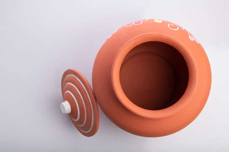 Earthen Water  Cooler Isolated on White Backgroundの写真素材