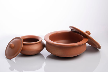 Clay Pots Isolated on White Background