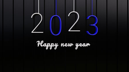2023 happy new year greeting background for new year celebration in 3d rendering, beautiful backdrop for new year promotion or post on social mediaの写真素材