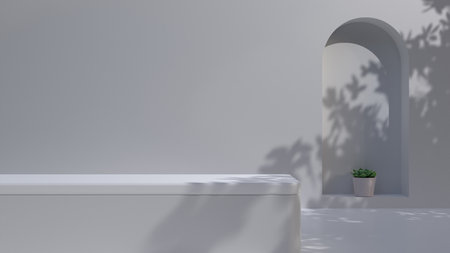 empty space for beauty product presentation for skin care product showcase in 3d render backdrop, isolated empty podium for beauty product showcase or post on social media platformの写真素材