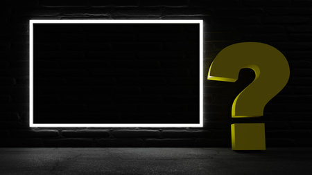 empty space for answer FAQ in business 3d render background, copy space for text use for...