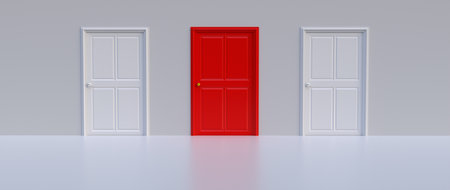 abstract concept for path selection in 3d render, concept art for life decision choice 3d illustration background, best use for selection conceptの写真素材
