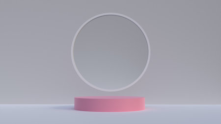 3d render podium for beauty product showcase, 3d illustration product stand for advertisement, isolated podium podium concept for cosmetic and skin care'sの写真素材