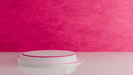 Empty 3d product presentation stand for cosmetics product showcase, modern beauty product backdrop in minimal style concept backgroundの写真素材